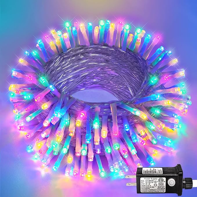 120 LED String Lights Plug in 8 Modes Clear Wire, Waterproof Twinkle Fairy Lights for Indoor Outdoor Bedroom Wedding Party Easter Decorations