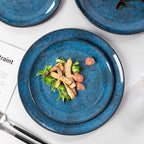 Melamine Dinnerware Sets for 4, Dinner Plates Bowls Set, Unbreakable Melamine Classic Blue Dinnerware, Dishwasher Safe Tableware Sets for Everyday Use, 12 Pcs