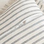 Throw Pillow Covers 24x24 Set of 2 Striped Fringe Pillow Cover Farmhouse Cushion Covers with Tassel Neutral Boho Pillows Decorative Square Pillowcase for Couch Sofa Bed, Grey