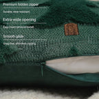 GEEORY Christmas Pillow Covers 22x22 Inch Set of 2, Christmas Decorations Xmas Tree Soft Plush Fluffy Faux Fur Decorative Throw Pillows Farmhouse Winter Cushion Case Green Brown GC033-22
