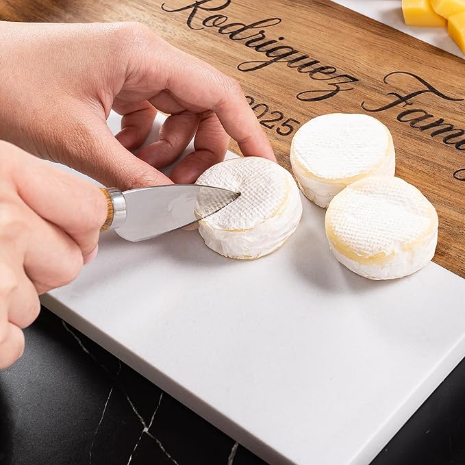 Personalized Charcuterie Board - Engraved Marble Cheese Board with Name - Custom House Warming Gifts New Home, Bridal Shower, Birthday, Wedding Gifts