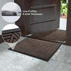 Yimobra Outdoor Mats for Front Door, Stops Mud & Dirt at Entrance, Fits Garage & Patio, All-Weather Waterproof Non Slip Outdoor Indoor Welcome Mat, 29.5x17 Brown