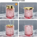 Bathroom Set Pink Bathroom Accessories Set Glass Bathroom Accessories Pink Bathroom Accessory Diamond Soap Dispenser and Toothbrush Holder Sets for Bathroom Decor