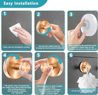 Suction Cup Hooks for Shower,Wreath Hanger for Front Door,Removable No Drill Towel Loofah Hooks,Upgraded 15 lbs Strong Suction for Bathroom,Wall,Glass,Stainless Waterproof-Rose Gold 2 Pcs