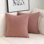 Jeneoo Dusty Rose Decorative Square Thick Accent Throw Pillow Covers Fine Textured Boucle Couch Cushion Case for Livingroom Sofa Decor, Set of 2, 20 x 20 Inch