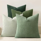 MIULEE Sage Green Pillow Covers 16x16 Inch Set of 4 Boho Farmhouse Home Decor Mordern Nordic Throw Pillows Covers Soft Corduroy for Couch Bed Sofa Living Room Forest Green
