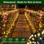 750 LED 240FT Christmas Lights Outdoor,12 Lighting Modes Christmas String Lights with Timer, Dimmable Warm White LED StringLights Waterproof for Yard Tree Wedding Party Holiday Warm White