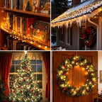 33FT 500LED Mini Globe Lights Plug in,Fairy Lights with Timer and 8 Modes,Christmas Lights for Indoor Outdoor Patio Party Garden Wedding Christmas Tree Decor (Warm White)