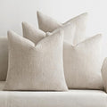 MIULEE Pack of 4 Couch Throw Pillow Covers 20x20 Inch Cream Soft Decorative Chenille Pillow Covers Farmhouse Accent Cushion Covers for Boho Home Decor Sofa Bedroom Living Room