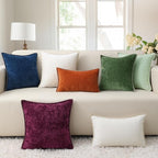 decorUhome Chenille Soft Throw Pillow Covers 22x22 Set of 2, Farmhouse Velvet Neutral Decorative Euro Pillow Covers with Stitched Edge for Couch Sofa Bed Home Decor, Mineral Yellow