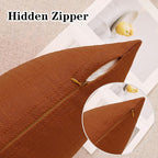 Kevin Textile Pack of 2 Outdoor Waterproof Pillow Covers Checkered Decorative Cushions Sham Throw Pillowcases Shell for Patio Tent Garden Couch Bed Sofa 16x16 Inch Burnt Orange