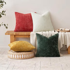 MIULEE Pack of 2 Christmas Red Couch Throw Pillow Covers 18x18 Inch Modern Boho Accent Decorative Pillow Covers Soft Chenille Farmhouse Cushion Covers for Home Decor Bed Sofa Living Room