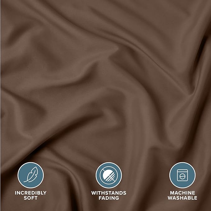 Bare Home King Pillow Sham Covers - Set of 2 - Premium 1800 Ultra-Soft Microfiber - Double Brushed - Bed Pillow Shams - Pillows Not Included (Set of 2, Cocoa)