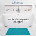 Cotton Paradise 100% Cotton Bath Mats for Bathroom Floor Set of 2 Pack, 20x34 Soft Absorbent Washable Quick Dry Tub Bathmat, Aqua Towel Bath Mat