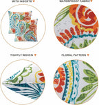 Outdoor Throw Pillows - Decorative Pillows with Insert Included Set of 2 Outdoor Pillows for Patio Furniture 18x18 Inch