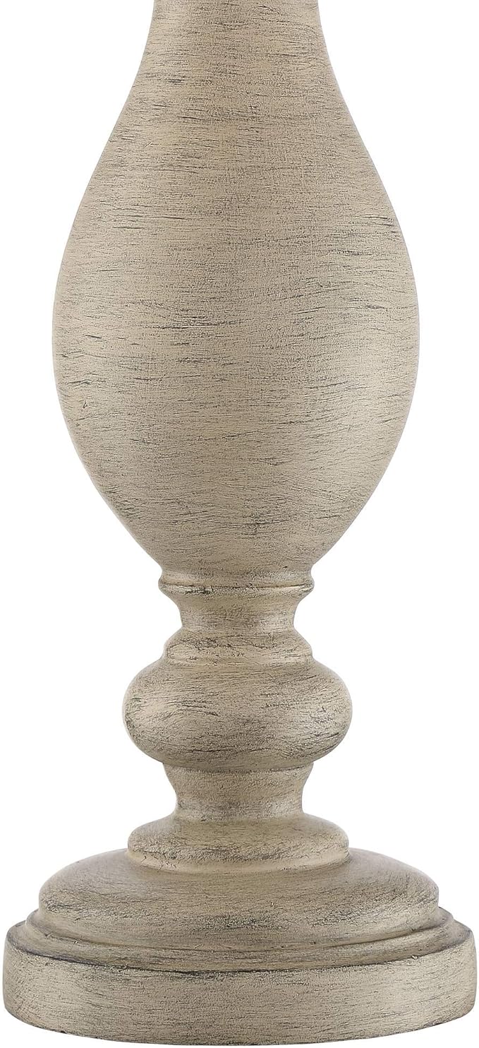 Regency Hill Serena Traditional Country Cottage Table Lamps 27.5" Tall Set of 2 Beige Gray Faux Wood Cream Burlap Fabric Drum Shade for Living Room Bedroom House Bedside Nightstand Home