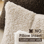 Foindtower 2 Pieces 26x26 Inch Neutral Cream, Faux Fur Throw Pillow Cover Accent Sherpa Pillow Fuzzy Soft Pillowcases Sheepskin Decorative Fleece Cushion Case for Bed Couch Living Room