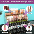 JessLab Sunglass Organizer, 4-Tier Clear Acrylic Acrylic Display Rack Nail Polish Organizer Eyeglasses Storage Essential Oil Holder Cosmetic Display Case Sunglasses Eyewear Shelf Tray