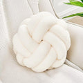 Uvvyui Knot Pillow Ball, Soft Ivory Home Decor Knotted Pillows, Handmade Round Plush Throw Pillow, Aesthetic & Cute Large Decorative Pillows for Bed, Floor, Couch, Bedroom Home Decor 11 inches