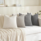 MIULEE Timeless Neutral Pillow Covers 18x18 Inch Set of 4 Mid Century Modern Grey Throw Pillows Rustic Corduroy Couch Pillowcases Nordic Home Decor for Sofa Living Room Bed