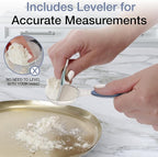 Magnetic Measuring Spoons Set - Stainless Steel, Double Ended, Stackable & Nested Design for Dry and Liquid Ingredients, Ideal for Spice Jars, 9-Piece Set with Leveler (Farmhouse)