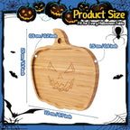 TJ POP Halloween Pumpkin Serving Platter - Spooky Pumpkin Charcuterie Board | 10” x 9” Bamboo Serving Tray | Natural Wood Appetizer Platter for Candy, Snacks, Desserts, Festive Decor & Food Display
