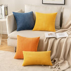 MIULEE Pack of 2 Pillow Covers Soft Soild Decorative Throw Pillow Covers Set Cushion Cases Pillowcases for Sofa Bedroom Car 12 x 20 Inch 30 x 50 Cm Mustard Yellow