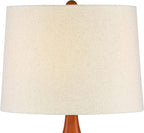 360 Lighting Brice Mid Century Modern Accent Table Lamp 23" High Ivory Ceramic Wood Neck Off White Tapered Drum Shade for Bedroom Living Room House Home Bedside Nightstand Office Family