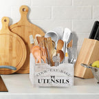 [Upgraded] Extra Large Kitchen Utensil Holder for Countertop with 360° Rotating Base, 6 Compartments, Removable Divider, Bamboo Utensil Organizer for Countertop, Farmhouse Kitchen Decor