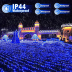 800 LED Christmas Lights Outdoor Indoor, String Lights for Outside with 8 Modes Waterproof, Plug in Twinkle Light Clear Wire for Xmas Tree, Patio, Garden, Party Decorations, Blue
