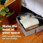 storageLAB Under Bed Storage Containers, Closet Organizers with Sturdy Handles for Clothes, Comforters, and Accessories, Perfect for Use Under or at the End of the Bed - 2 Pack, Grey