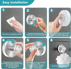 Suction Cup Hooks for Shower,Removable No Drill Towel Hooks,Upgraded 15 lbs Strong Suction hooks for Bathroom Tile,Shower Wall,Glass Door,Kitchen-Loofah,Coat,Stainless Waterproof-Silver 2 Pcs