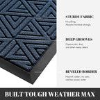 Yimobra Outdoor Mats for Front Door, Stops Mud & Dirt at Entrance, Fits Garage & Patio, All-Weather Waterproof Non Slip Outdoor Indoor Welcome Mat, 29.5x17 Blue