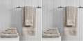 Madison Park Organic 100% Cotton Bathroom Towel Set, Hotel & Spa Quality Highly Absorbent, Quick Dry, Include for Shower, Handwash & Facial Washcloth, Multi-Sizes, Tan (Pack of 2)