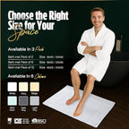 Pearl Linens Pack of 12 100% Cotton Bath Mat 18x25 inches, Soft & Absorbent Quick Dry Bathroom Mat Set, Not Bathroom Rugs, After Shower Mat, Bath Tub Mat, 687 GSM, Machine Washable, White