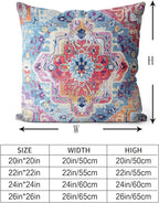 Snycler Antique Boho Hereke Rug Print Boho Throw Pillow Cover 24x24 Inch Set of 2 Double Sided Decorative Soft Throw Pillow Case Cushion Case for Home Decor Living Room Bed Couch Car