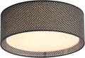 WINGBO 20" Modern 5-Light Flush Mount Ceiling Light Fixture with Fabric & Acrylic Double Drum Shade for Bedroom Living Room Dining Room Hallway Entryway, Black