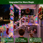 750 LED 240FT Christmas Lights Outdoor,12 Lighting Modes Christmas String Lights with Timer, Dimmable Multicolor LED StringLights Waterproof for Yard Tree Wedding Party Holiday Multicolor