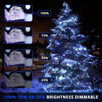JMEXSUSS 2 Pack Solar Christmas Lights Outdoor Waterproof, 100 LED 33ft White and Multicolor Color Changing Solar Fairy Lights, Copper Wire Solar String Lights for Outside Yard Christmas Decorations