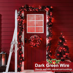 Christmas Lights Outdoor, 66FT 200 LED Christmas Tree Lights with 8 Modes Waterproof, Plug in Green Wire String Twinkle Light for Indoor Bedroom Patio Wedding Holiday Decorations, Red