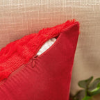 AQOTHES Christmas Tree Decorative Red Throw Pillow Covers 18x18 Set of 2, Faux Fur Farmhouse Throw Pillows Cushion Cases for Xmas Winter Holiday Home Decor