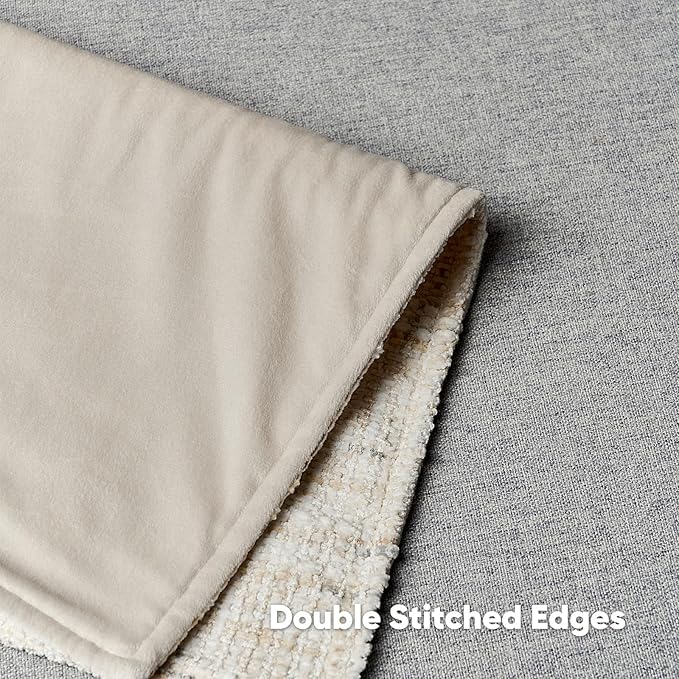 HAUSSY Cream White Throw Pillow Covers 20x20 Set of 2 Chenille Tweed Textured Decorative Couch Lumbar Pillow Covers Neutral Modern Pillow Cases for Sofa Bed Living Room Decor