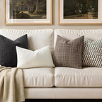 MIULEE Decorative Linen Check Throw Pillow Covers Neutral Farmhouse Vintage Pillow Covers 18x18 Set of 2 Boho Modern Home Decor for Sofa Couch Bedroom Cushion Black