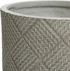LuxenHome 22" H Concrete Tall Planters, Large Outdoor Indoor Decorative Plant Pots with Drainage Holes and Rubber Plug, Modern Gray Glen Pattern Round Flower Pot Planters for Home Garden Patio Porch