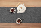 Solino Home Linen Charcoal Grey Table Runner 156 Inches Long - Athena, 100% Pure Linen 14 x 156 Inch Table Runner for Halloween, Thanksgiving