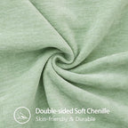 decorUhome Christmas Chenille Soft Throw Pillow Covers 22x22 Set of 2, Farmhouse Velvet Neutral Decorative Euro Pillow Covers with Stitched Edge for Couch Sofa Bed Home Decor, Sage Green