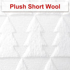 OTOSTAR Set of 2 Xmas Soft Plush Short Wool Velvet Decorative Throw Pillow Covers Rectangular Luxury Style Cushion Case Pillow Shell for Sofa Bedroom Christmas Tree White, 12x20 Inch