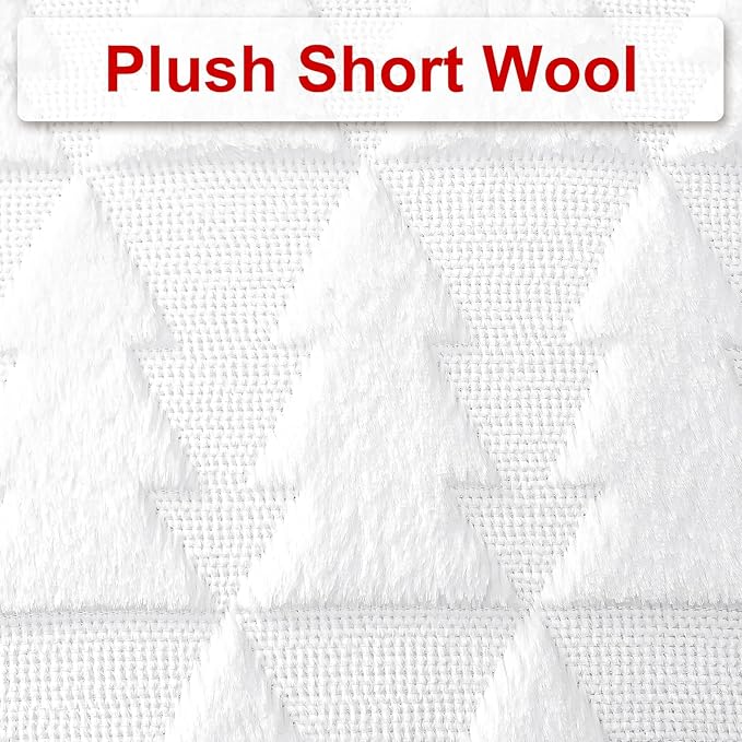 OTOSTAR Set of 2 Xmas Soft Plush Short Wool Velvet Decorative Throw Pillow Covers Rectangular Luxury Style Cushion Case Pillow Shell for Sofa Bedroom Christmas Tree White, 16x24 Inch