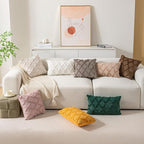 Set of 2 Soft Moroccan Throw Pillow Covers 12x20 Inch Plush Boho Decorative Pillow Cover Accent Cushion Case for Couch Sofa Bed, Pink