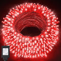 KNONEW 197FT 500 LED Christmas Lights Outdoor String Lights 8 Modes & Time Memory Fairy Light Plug in Waterproof LED String Lights for Xmas Yard Tree Wedding Party Holiday Decorations (Red)